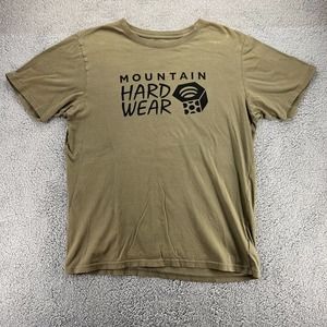 Mountain Hardwear Logo Tshirt Mens Large Green Casual Outdoor Short Sleeve